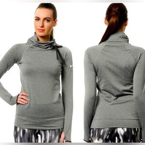 NEW! Nike Pro Hyperwarm Dri-fit Funnel Neck Training Pullover Gray XS